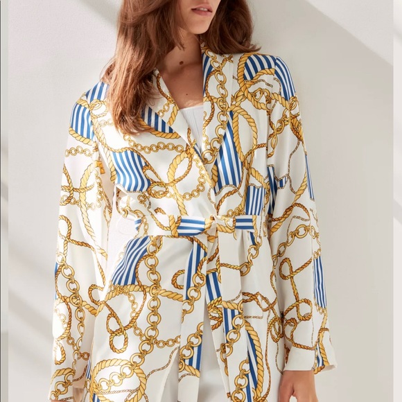 Aritzia Babaton Kahlo Robe Mid - Nautical - Picture 2 of 4